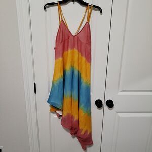 ASOS Design Asymmetric Hem Ombré Open Back Summer Dress Sundress Size 6 NWT